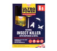 Zero In Ultra Power Natural Insect Killer Dispenser Kit - 200 ml Aerosol Automatic Dispenser & One-Shot Aerosol Bomb, Kills Flies, Cluster Flies, Fleas, Bed Bugs Use In Homes, Lofts and Outbuildings