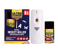 Zero In Ultra Power Natural Insect Killer Dispenser Kit - 200 ml Aerosol Automatic Dispenser & One-Shot Aerosol Bomb, Kills Flies, Cluster Flies, Fleas, Bed Bugs Use In Homes, Lofts and Outbuildings