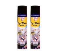 Zero In Zeroin Fly & Wasp Killer Fast-Acting Spray 300Ml X 2 Pack Kills On Contact