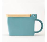 Zero Japan Bee House Premium Salt Box with Hinoki Lid - Container for Sea Salt, and Spices - Elegant Cellar for Kitchen Countertop - Ice Blue, 16 oz