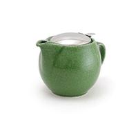 Zero Japan Bee House Round Teapot For One, 15 Oz - Ceramic Tea Pot with Stainless Steel Lid and Infuser, Smooth-Pour Spout (Crackle Green)