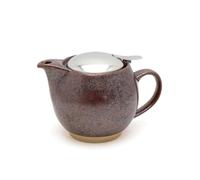 Zero Japan Bee House Round Teapot For One, 15 Oz - Ceramic Tea Pot with Stainless Steel Lid and Infuser, Dishwasher and Microwave Safe Tea Pots (Iron Brown)