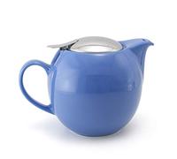 Zero Japan Bee House Round Teapot For One, 24 Oz - Ceramic Tea Pot with Stainless Steel Lid and Infuser, Smooth-Pour Spout, Diswasher and Microwave Safe Tea Pots (Blueberry)