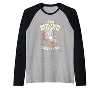 Zero Motivation Pure Spite Except You Raccoon Humor Raglan Baseball Tee