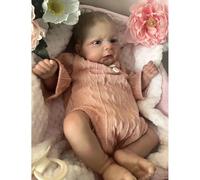 Zero pam 17 Inch Realistic Reborn Baby Dolls Silicone Girl, Soft Vinyl Real Life Newborn Baby Dolls, Lifelike Preemie Size Silicone Babys Doll With Hand Painted Hair As Parenting Practice