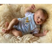 Zero pam 18 inch Realistic Reborn Baby Dolls Boy Mouth Open Silicone Full Body Vinyl Sleeping Newborn Toddler Dolls That Look Real with Painted Hair Anatomically Correct Boy Baby Doll Toy for Kids