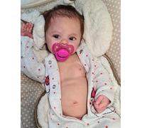 Zero pam 18 Inch Realistic Reborn Baby Dolls Silicone Full Body Boy, Lifelike Soft Vinyl Body Newborn Baby Dolls Washable Real Looking Babies Doll, Real Life Babies Doll with Belly Button for Kids 3+