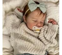 Zero pam 20 Inch Reborn Baby Dolls Girls Eyes Closed with Soft Cloth Body, 50 CM Handmade Reborn Dolls Girl with Hair Realistic Silicone Baby Girl Life Like Newborn Toddler with Clothes Accessories