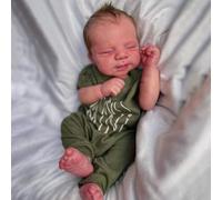 Zero pam 45 CM Full Silicone Reborn Dolls Boy with Hair, 18 Inches Handmade Washable Newborn Babies Soft Vinyl Body with Anatomically Correct, Reborn Baby Doll Looks Like a Real Baby for Kids 3+