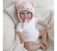 Zero pam 45cm Reborn Baby Dolls,Realistic Silicone Babys Doll,Handmade Soft Cloth Body,Fine Vinyl Limbs, Painted Hair, And Delicate Facial Painting, Real Life Baby Dolls For Girls