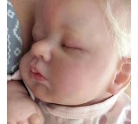 Zero pam 50cm Reborn Baby Dolls,Realistic Silicone Babys Doll,Handmade Soft Cloth Body,Posable Silicone Vinyl Limbs, Blonde Hand-rooted Hair Real Life Baby Dolls For Girls