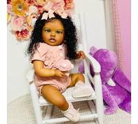 Zero pam African American Reborn Baby Dolls Black Girl 24 Inch Reborn Toddler Girls, Lifelike Black Girl Doll, Real Baby Feeling, Biracial Babies Dolls For Girls Boys Toys