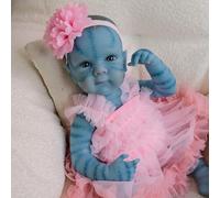 Zero Pam Avatar Reborn Baby Dolls Silicone Full Body Vinyl Girl Bettie 18 Inch Realistic Newborn Alien Doll Lifelike Toddler Silicone Baby Dolls That Look Real Preemie Avatar Girl with Complete Outfit