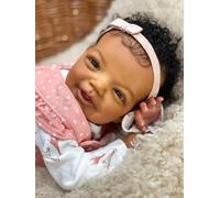 Zero Pam Black Reborn Baby Dolls Silicone Baby Doll Reborn Babies Dolls Silicone Full Body 20 Inch Realistic Babys Girl African American Babys Doll, Lifelike Newborn Babies,Reborns Black Girl for Kids