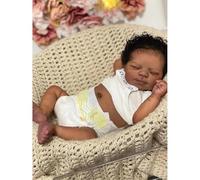 Zero pam Black Reborn Baby Dolls Silicone Baby Doll Reborn Babys Dolls Silicone Full Body18 Inch Realistic Babyies Newborn Toddler Bebes De Silicona Reales African American Babies Doll