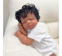 Zero Pam Black Reborn Baby Dolls Silicone Full Body-18 In Anatomically Correct Girl, Sleeping Black Reborn Toddler Dolls with Accessories, Rooted Hair Realistic Babe Doll for Girls, Lifelike Baby Doll