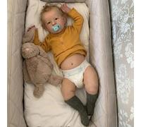 Zero pam Full Silicone Reborn Baby Dolls Boy-20 Inch Reborn Dolls Silicone Full Body, Realistic Baby Doll, Real Life Newborn Toddler Anatomically Correct Boy With Blonde Hair Doll For Kids Age 3+