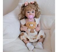 Zero pam Full Silicone Reborn Baby Dolls Girls-18 Inch Reborn Dolls Silicone Full Body, Realistic Baby Doll, Anatomically Correct Girl With Curly Hair Realistic Babe Doll For Kids