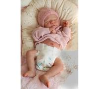 Zero pam Full Silicone Reborn Baby Dolls Girls-18 Inch Reborn Dolls Silicone Full Body, Realistic Baby Doll, Anatomically Correct Girl Hand-painted Hair Sleeping Realistic Babe Doll For Kids Age 3+