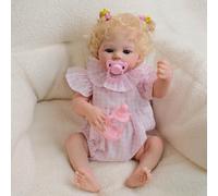 Zero pam Full Silicone Reborn Baby Dolls Girls-19 Inch Reborn Dolls Silicone Full Body, Realistic Baby Doll, Anatomically Correct Girl With Curly Hair Realistic Babe Doll For Kids Age 3+