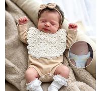 Zero pam Full Silicone Reborn Baby Dolls Sleeping Girl 50 CM Realistic Newborn Doll Anatomically Correct Lifelike Baby Dolls Silicone Full Body Real Life Reborn Girl Doll (Retro)