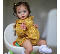 Zero pam Lifelike Reborn Baby Dolls Girl 24 Inch Real Looking Toddler Girl Doll Realistic Silicone Baby That Look Real Soft Vinyl Dolls Toys Real Life Girl Handmade, Yellow Suits