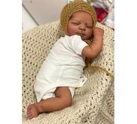 Zero pam Realistic Black Reborn Baby Dolls Silicone Full Body Girl 18 Inch Life Like Dark Brown Anatomically Correct Newborn Size Baby Dolls That Look Real Life Sleeping Soft Reborn Babys