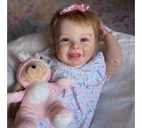 Zero pam Realistic Reborn Baby Dolls Girl, 20 Inch Lifelike Newborn Baby Silicone Dolls That Look Real, Posable Toddler Babies Soft Cloth Body With Rooted Hair Smiling With Accessories