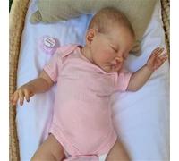 Zero pam Realistic Reborn Baby Dolls Girls Eyes Closed, 19 Inch 48 CM Newborn Silicone Baby Doll Soft Weighted Cloth Body Like a Real Baby with Painted Hair Real Looking Bebe Reborn Toddler Dolls