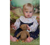 Zero pam Realistic Reborn Toddler Doll Girl, 24 Inch Big Size Newborn Soft Coth Body Rooted Blonde Hair Awake Baby Dolls That Look Real Life Silicone Baby Girl Doll with Accessories for Kids
