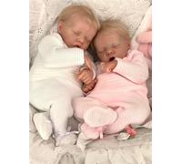 Zero pam Realistic Twin Reborn Baby Dolls Toddler Girl,Sleeping Reborn Toddler Dolls 18 Inch Cloth Body Newborn Baby Dolls That Look Real,Posable Weighted Life Size Baby Dolls