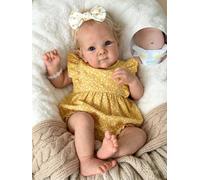 Zero pam Reborn Baby Doll, Realistic Baby Doll, Full Vinyl Body,Poseable Lifelike Newborn Babys Girl With Blonde Curly Hand-Rooted Hair, 45cm Real Life Babys Dolls For Girls Role Play
