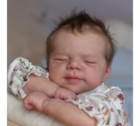 Zero pam Reborn Baby Dolls-18 In Realistic Baby Doll, Rooted Hair Real Life Babe Doll for Girls, Soft Cloth Body with Vinyl Limbs Reborn Toddler Dolls with Accessories