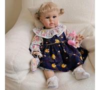 Zero pam Reborn Baby Dolls-24 In Big Size Realistic Baby Doll for Girls, Soft Cloth Body with Vinyl Limbs Reborn Toddler Dolls with Accessories, Rooted Hair Life Like Babe Doll That Look Real
