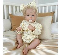 Zero pam Reborn Baby Dolls-45CM Realistic Baby Doll, Poseable Full Silicone Reborn Doll,Fine Vinyl Limbs,Hand Rooted Hair, Blue Eyes,Anatomically Correct Girl,Real Life Babys Dolls For Girls