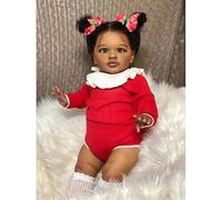 Zero pam Reborn Baby Dolls Black Girl 26 Inch Big Size Realistic Baby Doll Girl, African American Reborn Toddler Doll, Real Looking Biracial Babies, Silicone Babies Toddler Girls (Retro)