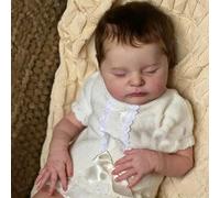 Zero pam Reborn Baby Dolls,Full Silicone Baby Doll With Hand-Rooted Hair, 50cm Anatomically Correct Girl,Handmade Sleeping Poseable Realistic Lifelike Reborn Doll For Girls With Accessories