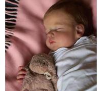 Zero pam Reborn Baby Dolls Girl, 50cm Full Silicone Baby Doll With 3D Hand-Painted Skin, Hand-Rooted Hair, Realistic Lifelike Reborn Doll For Girls With Accessories