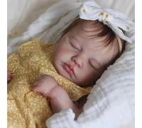 Zero pam Reborn Baby Dolls Girls-20 In Realistic Baby Doll, Life Like Silicone Newborn Babe Dolls That Look Real, Sleeping Rooted Hair Silicone Doll Soft Cloth Body with Rooted Hair For Kids Ages 3+