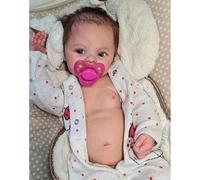 Zero pam Reborn Baby Dolls Girls Eyes Open Silicone Full Body, 18 Inch Realistic Silicone Baby Girl Newborn Dolls Soft Poseable Full Vinyl Body Girl Like A Lifelike Preemie Infant Doll