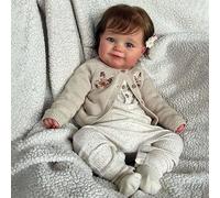 Zero pam Reborn Baby Dolls Girsl-20 In Realistic Baby Doll, Anatomically Correct Girl, Rooted Hair Silicone Fulll Body Babies Doll, Real Life Babies Dolls With Accessories For Girls