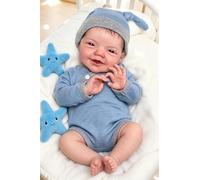Zero pam Reborn Baby Dolls Realistic Boy, 20 Inch Soft Silicone Baby Doll Soft Cloth Body, Smiling Realistic Newborn Doll Like A Real Babys Dolls For Girls Boys Gifts With Feeding Accessories