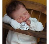 Zero pam Reborn Baby Dolls Realistic Boy Eyes Closed, 18 Inch Lifelike Silicone Baby Doll With Rooted Hair, Real Life Preemie Babies Soft Cloth Body, Life Size Newborn Dolls For Girls Toys