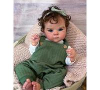 Zero pam Reborn Baby Dolls Silicone Full Body-18 In Realistic Baby Doll with Blue Eyes, Anatomically Correct Girl, Rooted Hair Silicone Babies Doll, Real Life Babies Dolls with Accessories for Girls