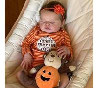 Zero pam Reborn Baby Dolls Silicone Full Body Girl-19 In Anatomically Correct Girl, Sleeping Realistic Baby Doll for Girls, Reborn Toddler Dolls Rooted Hair Lifelike Babe Doll with Accessories