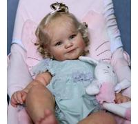 Zero pam Reborn Baby Dolls Silicone Full Body Girl,20 Inch Realistic Silicone Baby Rooted Hair Newborn Dolls Soft Poseable Full Vinyl Body Realistic Lifelike Infant Doll Real Life Babies Doll