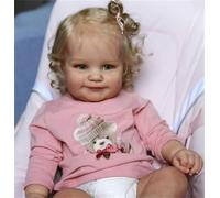 Zero pam Reborn Dolls Girl Maddie Full Body Vinyl Eyes Open with Blonde Hair, 20 Inch Realistic Silicone Baby Girl with A Belly Button Anatomically Correct Washable Cute Smiling Newborn Toddler Doll