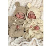 Zero pam Reborn Twins Boy and Girl 48cm 19 Inch Soft Silicone Babies Real Life Reborn Baby Dolls Lifelike Babies That Look Real Birthday Gifts Sets