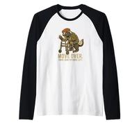 Zero Patience Left Funny Badger Design Retirement Raglan Baseball Tee