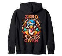Zero Plucks Given Funny Fall Thanksgiving Turkey Zip Hoodie